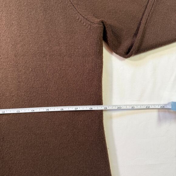 Vintage Norton Brown Mock Twinset Cardigan Top Large Classic Minimalist Capsule - Picture 6 of 8